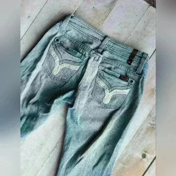 Zanadi Jeans Denim Cuffed Capris Embroidered Women's Size  1 - Picture 4 of 7